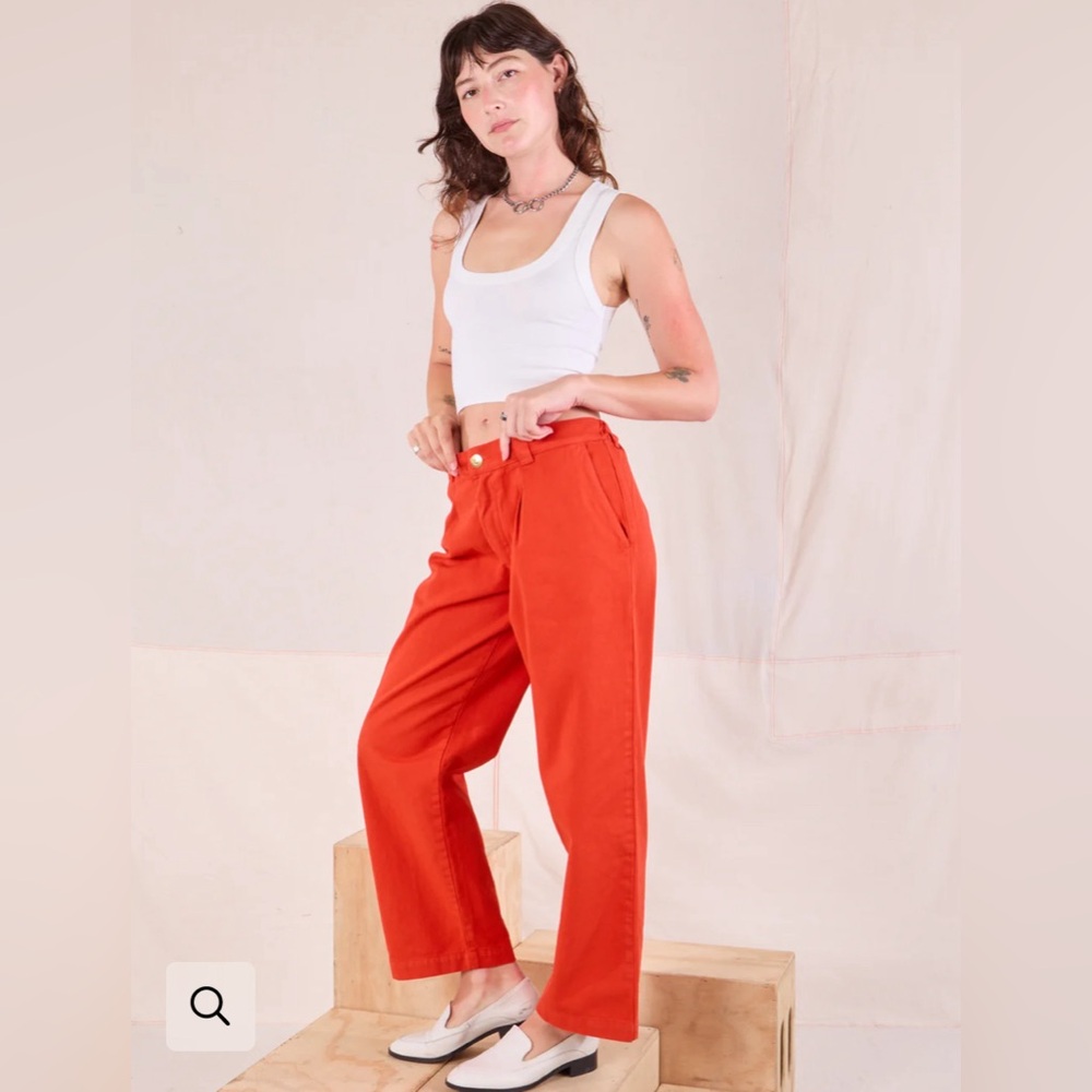 XS - Mid Rise Trousers in Chili Red from Big Bud Press